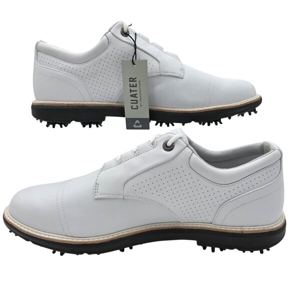 NEW Cuater Golf Shoes Mens 11.5 Travis Matthew Legend White Leather Waterproof - Picture 8 of 16